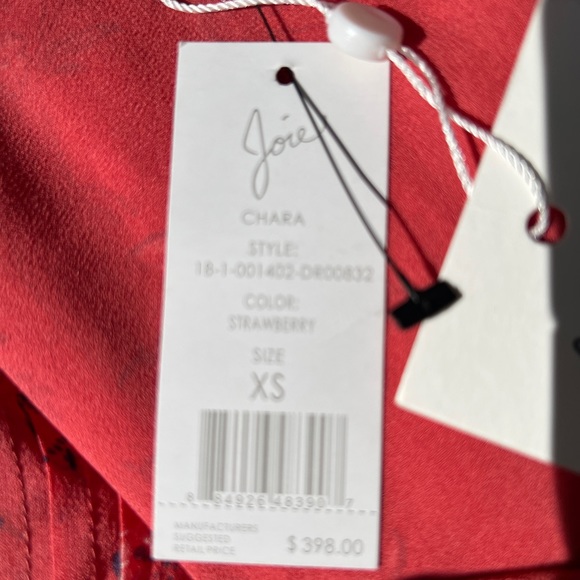 Joie dress color Strawberry, 100% silk - Picture 9 of 11